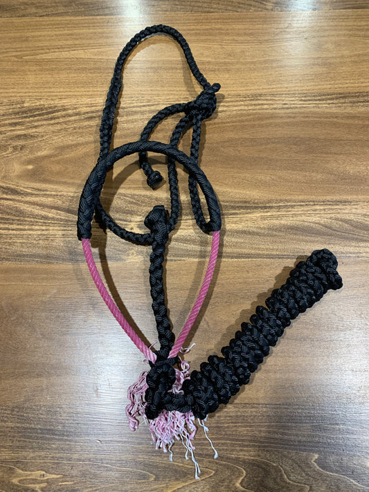 Black and Pink rope halter