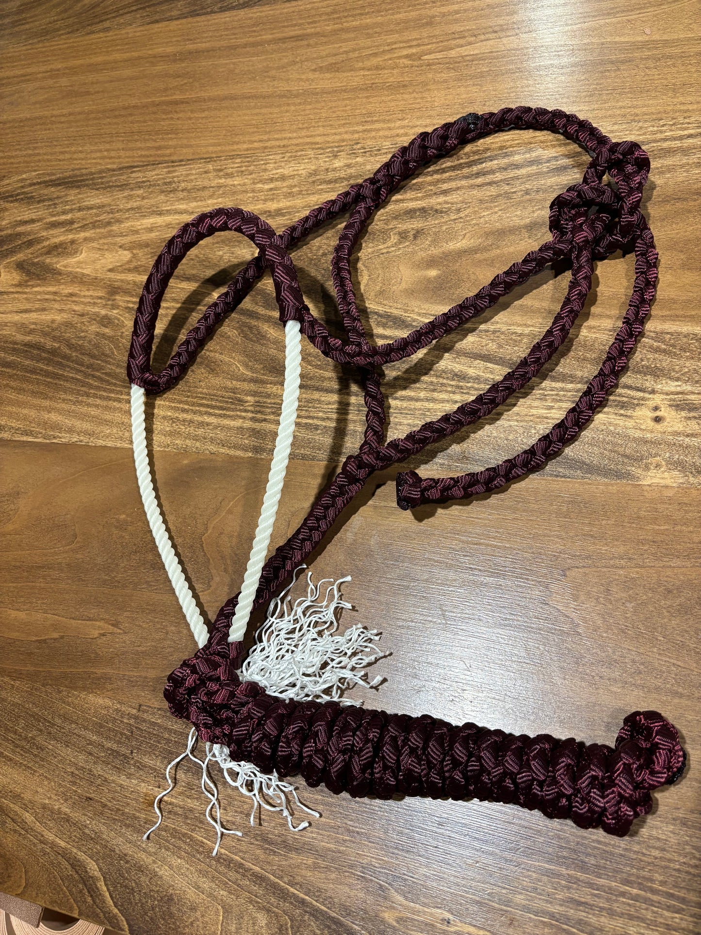 Burgundy rope halter