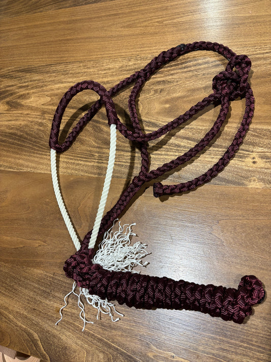 Burgundy rope halter
