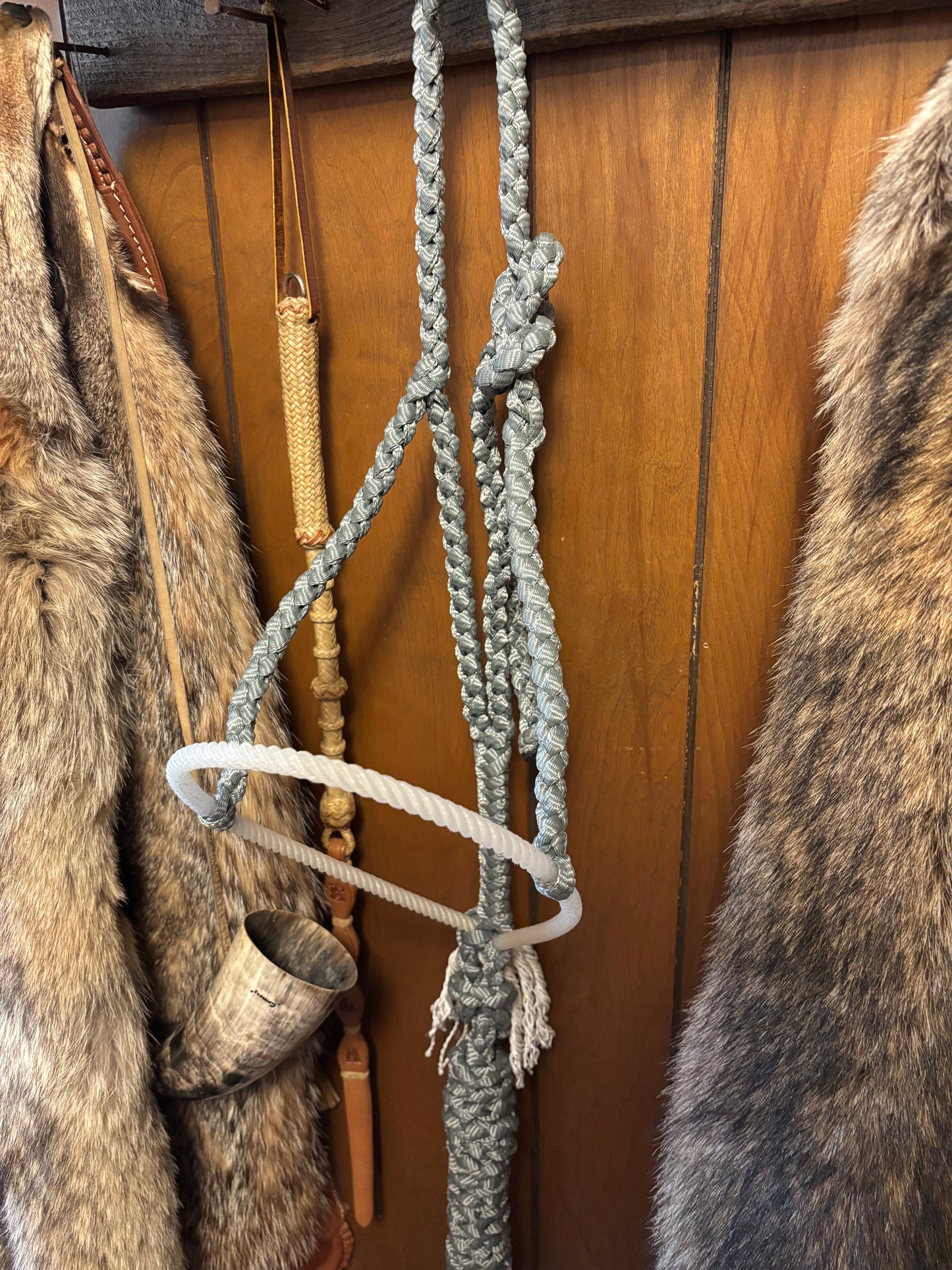 Gray rope halter